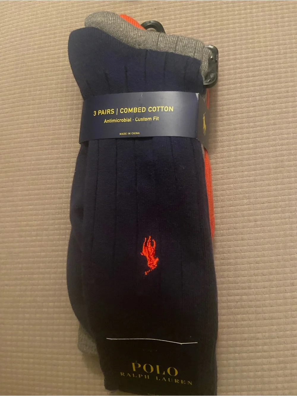 Polo by Ralph Lauren Crew Socks with Red Logo - 3 Pack